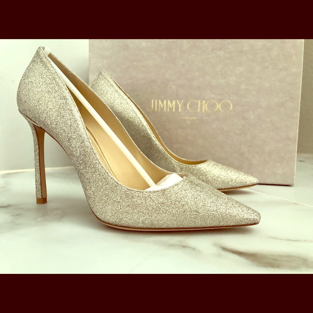 Jimmy Choo Romy platinum ice pump/heel size 37 / 7